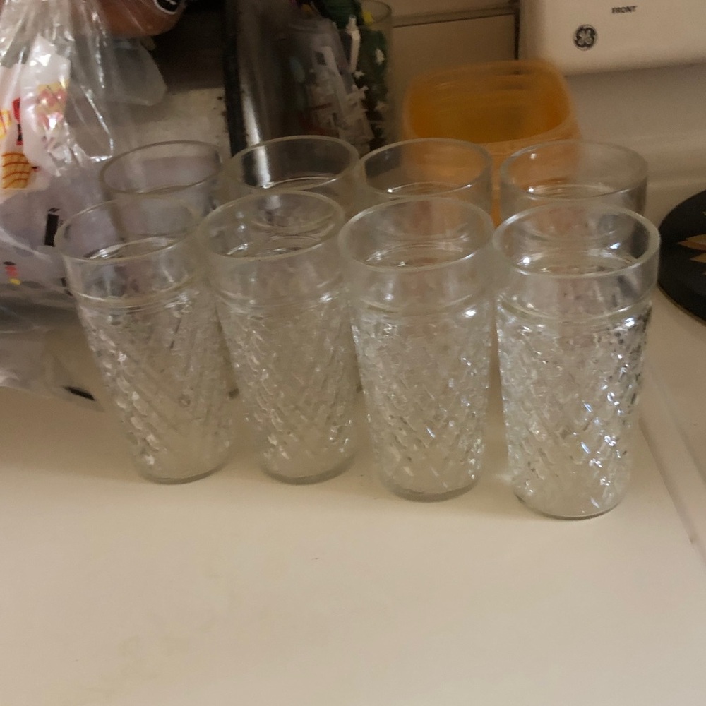 Clear Patterned Glass Tumbler Set - Clear Glass